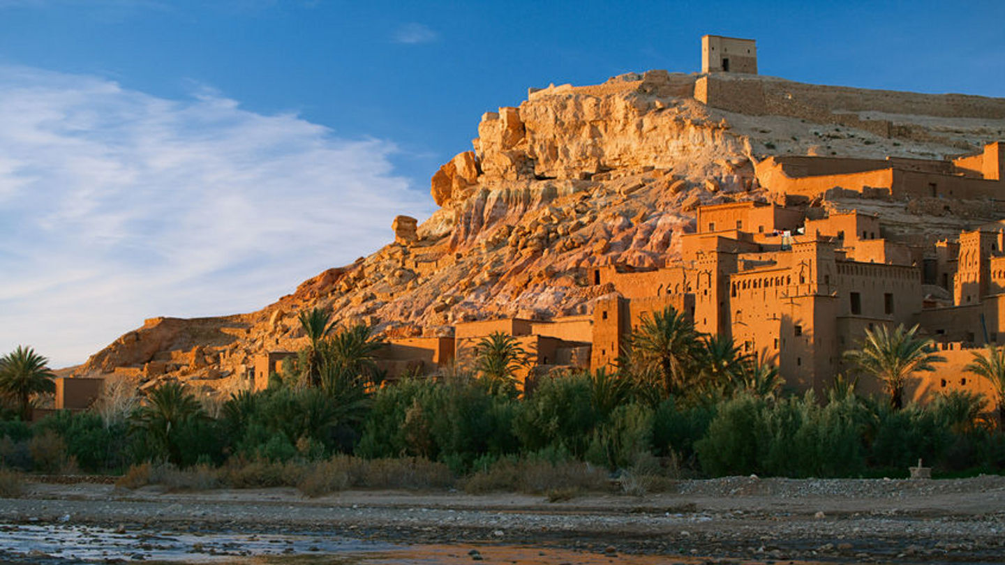 26295817 - ait benhaddou ksar kasbah, morocco, africa, in sunset