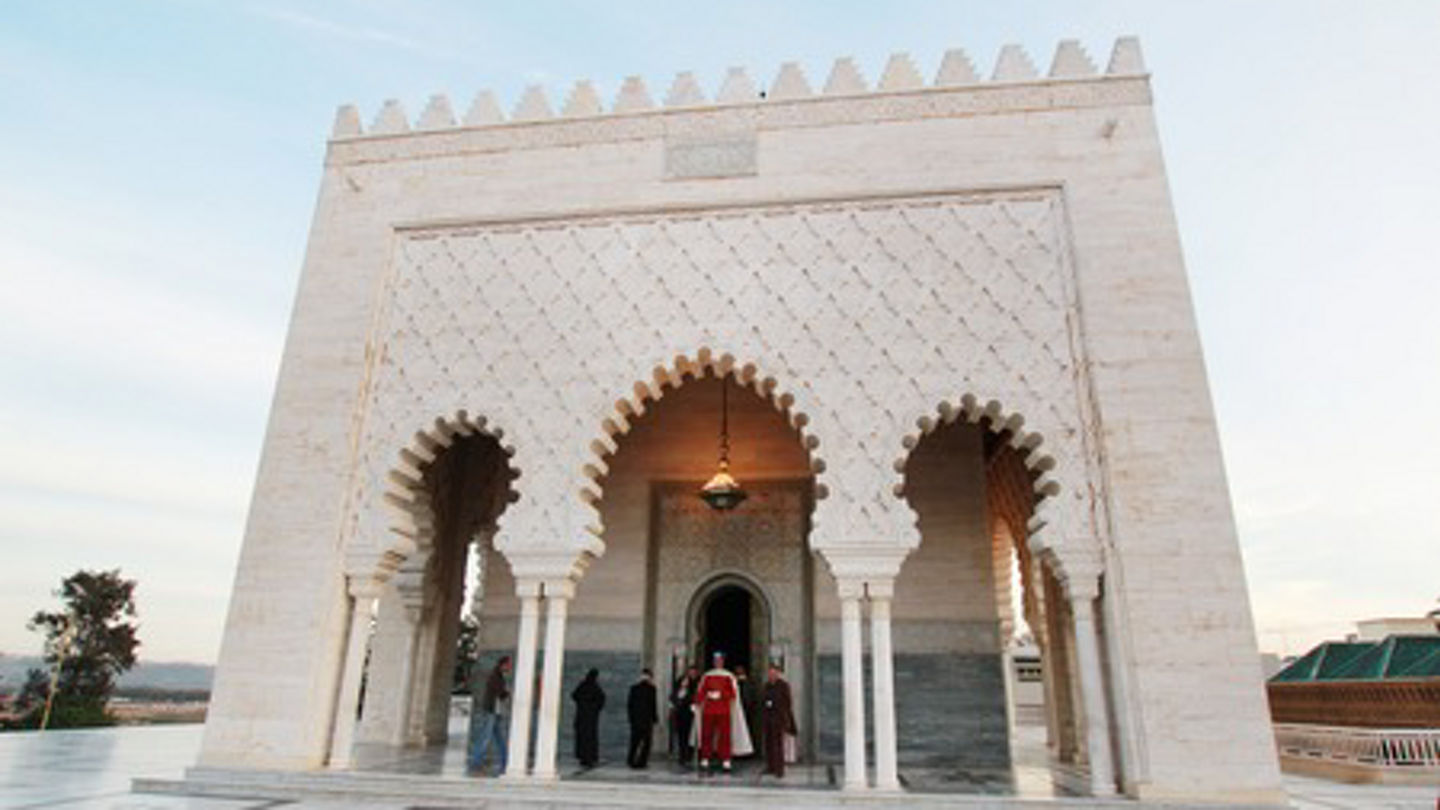 34894492 - rabat,  morocco -december 5, 2012: the mausoleum of mohammed v in rabat morocco  on december 5, 2012.