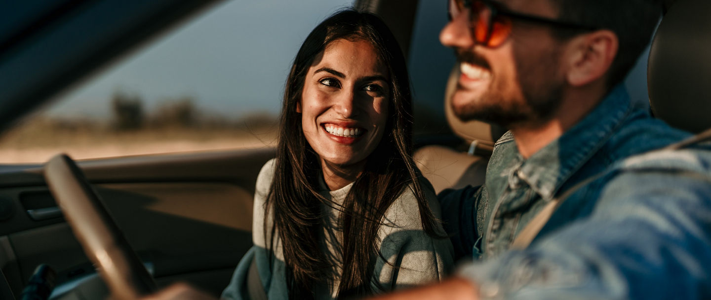 Shot of a young couple going a road trip together