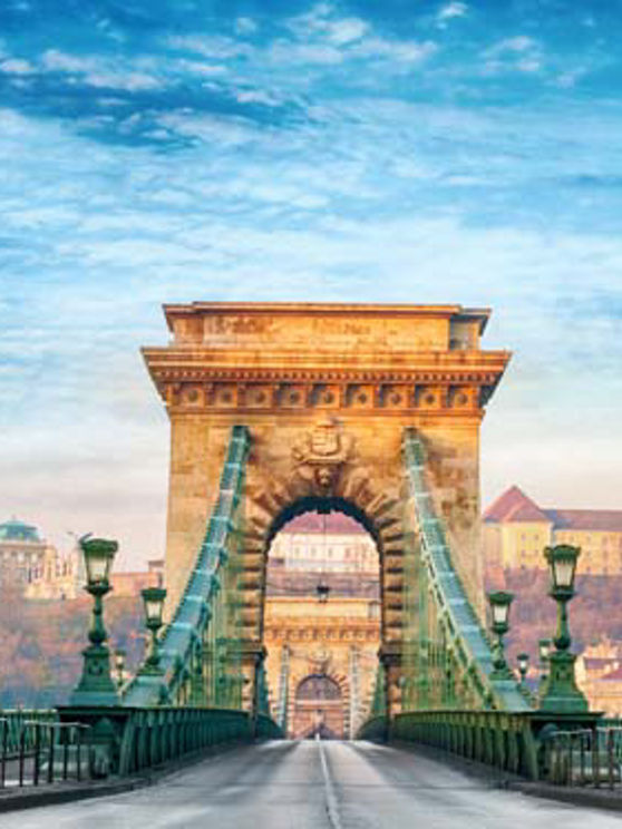 Chain bridge in Budapest, Hungary.