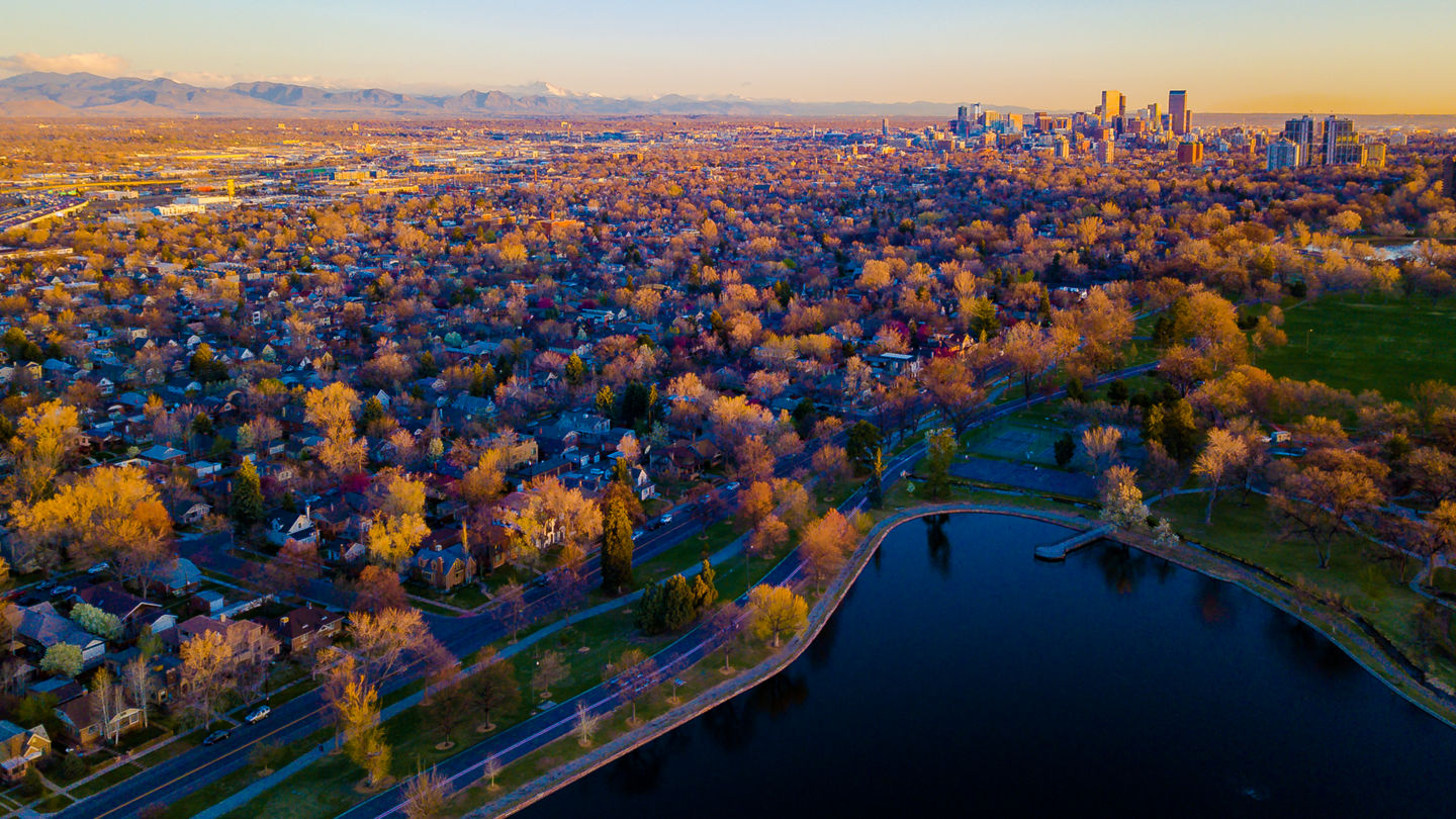 Drone Photography Sunrise in Denver, Colorado